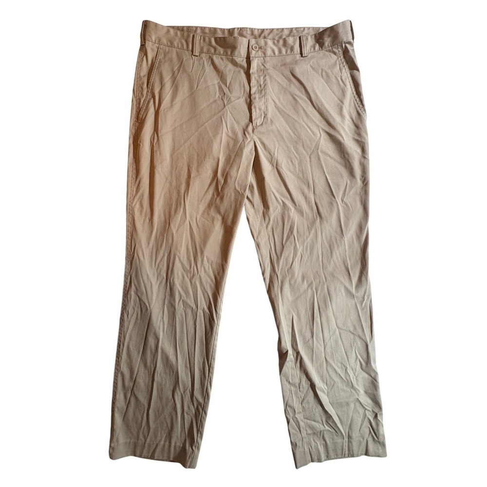 Nike Golf Pants Mens 38x32 Khaki Dri-Fit Flat Front Stretch Performance Trousers